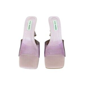 Steve Madden Women Elated Heeled Slide Sandals Size 8.5 Lilac Clear